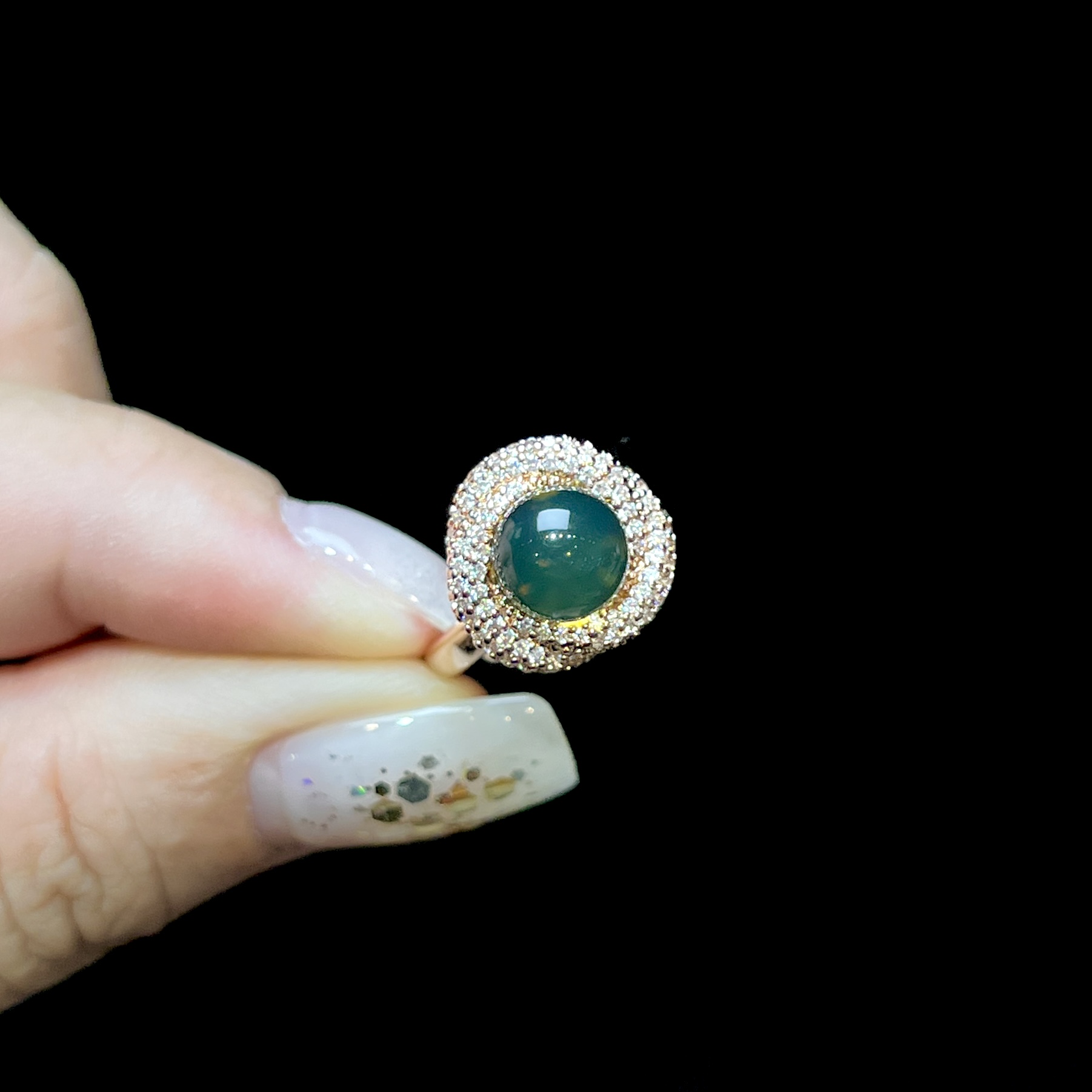 【红旭玉麟】天然蓝珀戒指 时尚设计款戒指 多样性发一件