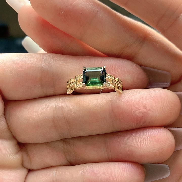 碧玺戒指银S925镶嵌纯天然