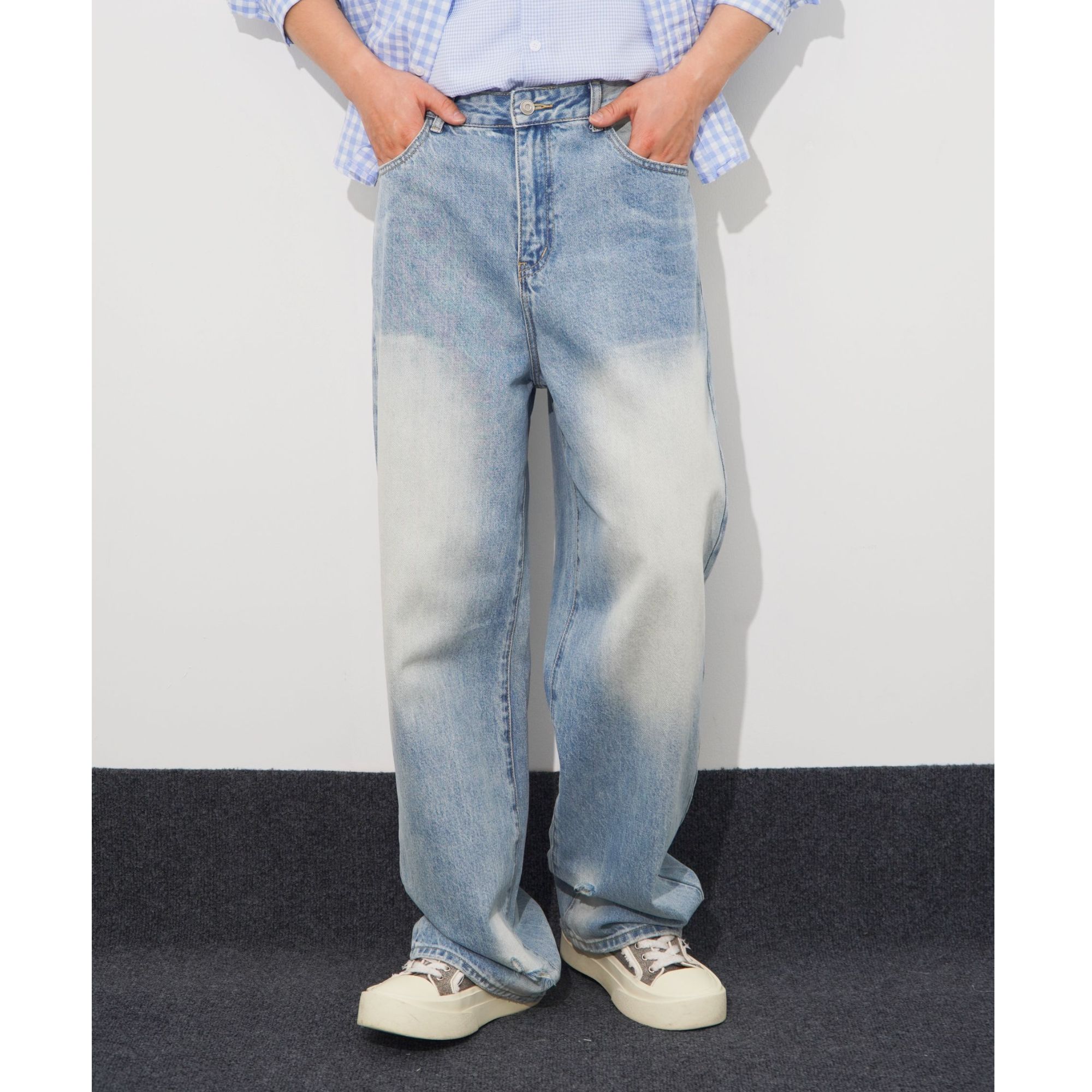 Adresscode 破洞牛子裤/质感蓝色复古破洞水洗牛子裤 FG-88806