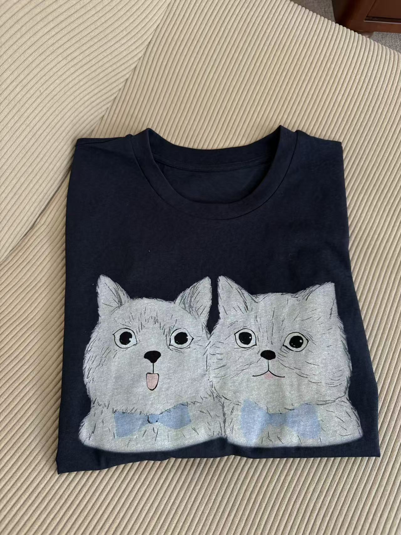 【可爱猫咪】卡通图案印花舒适亲肤打底衫T恤