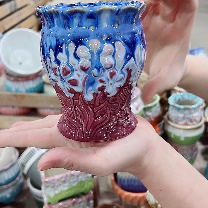 有孔，凑单福利满10元发货陶瓷多肉花盆！