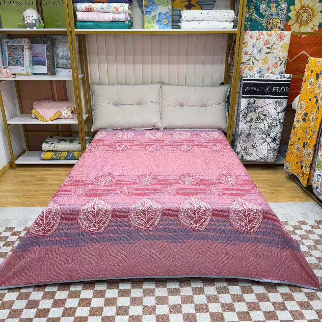 【粉叶】多功能多功能榻榻米床单防滑双面夹棉夹棉炕盖炕单【29】