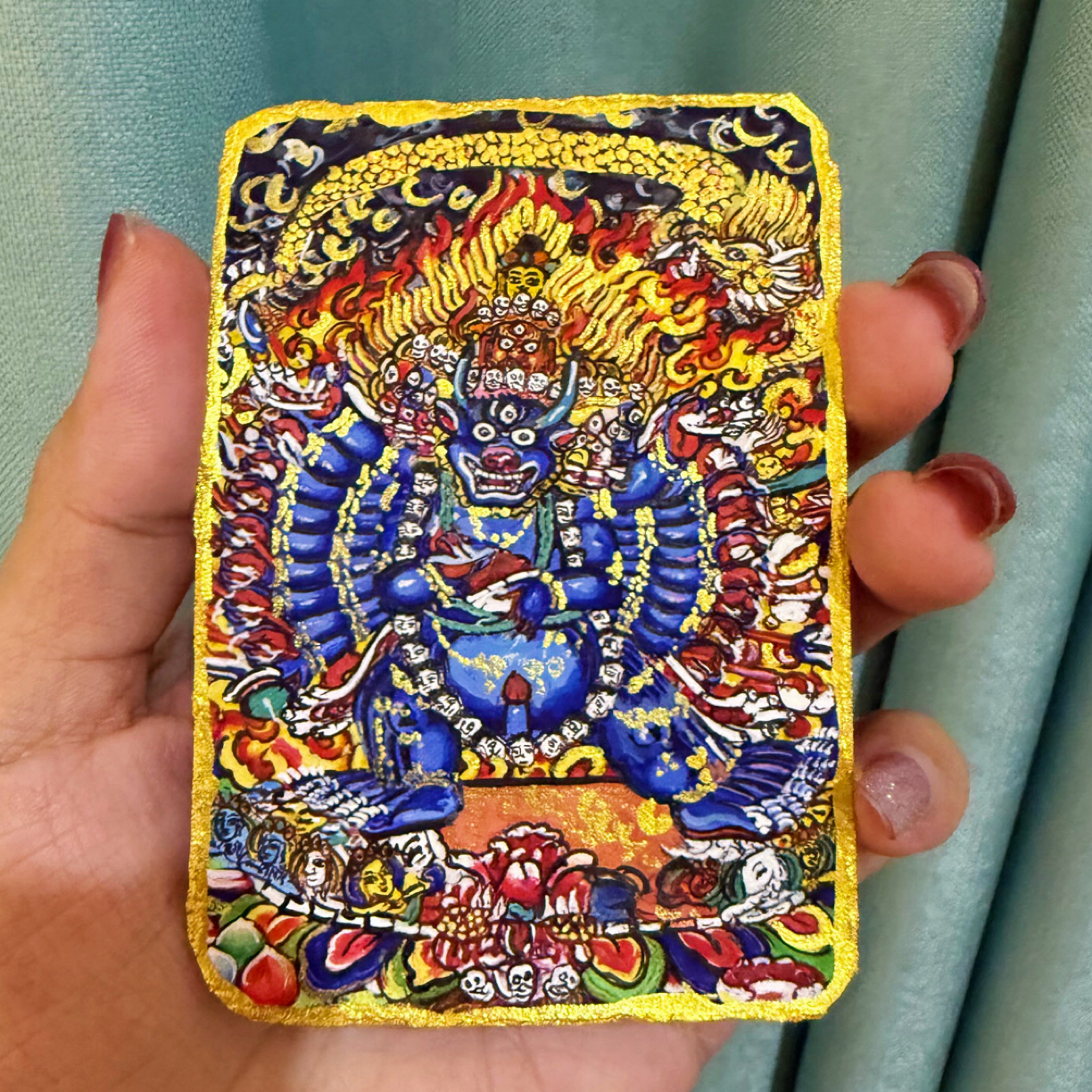 大威德金刚朱砂手机装饰品装饰画