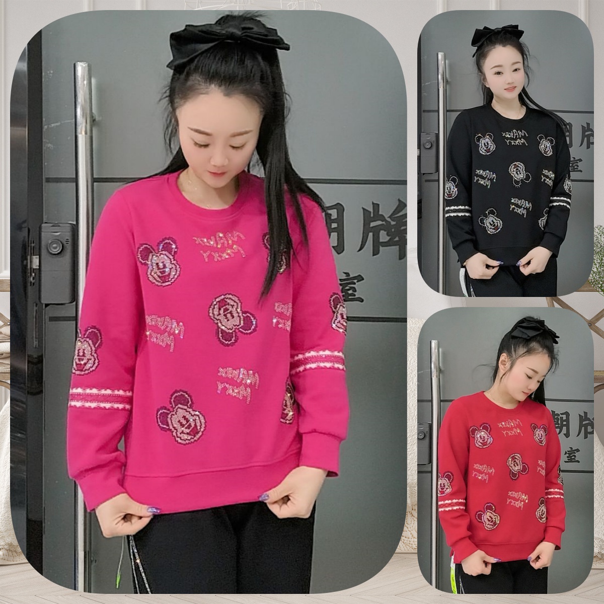 【婉婷服饰】23-2圆领卫衣春秋款女士潮牌时尚百搭休闲宽松遮肉显瘦