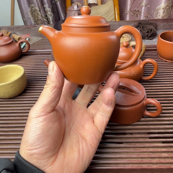 紫砂茶壶赵庄朱泥全手工