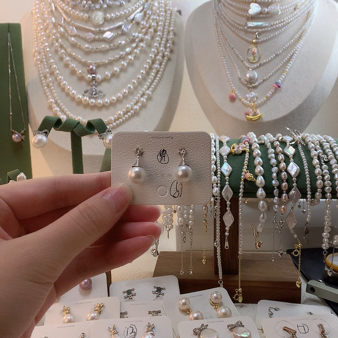 淡水珍珠耳饰银S925镶嵌