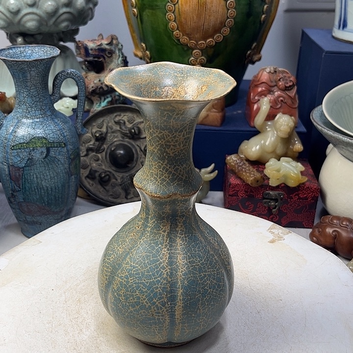 摆件大**形柴窑荷口瓶瓷器摆件1