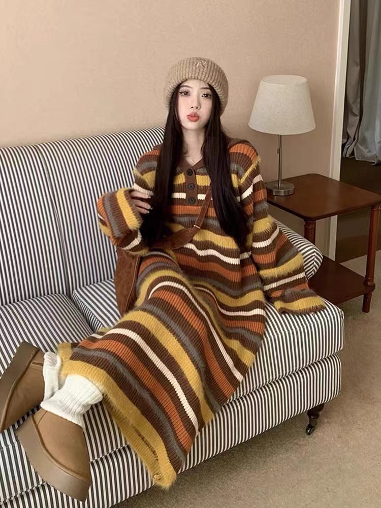 【孤品捡捡漏】2025新款毛衣裙女百搭气质时尚宽松纯色慵懒风套装