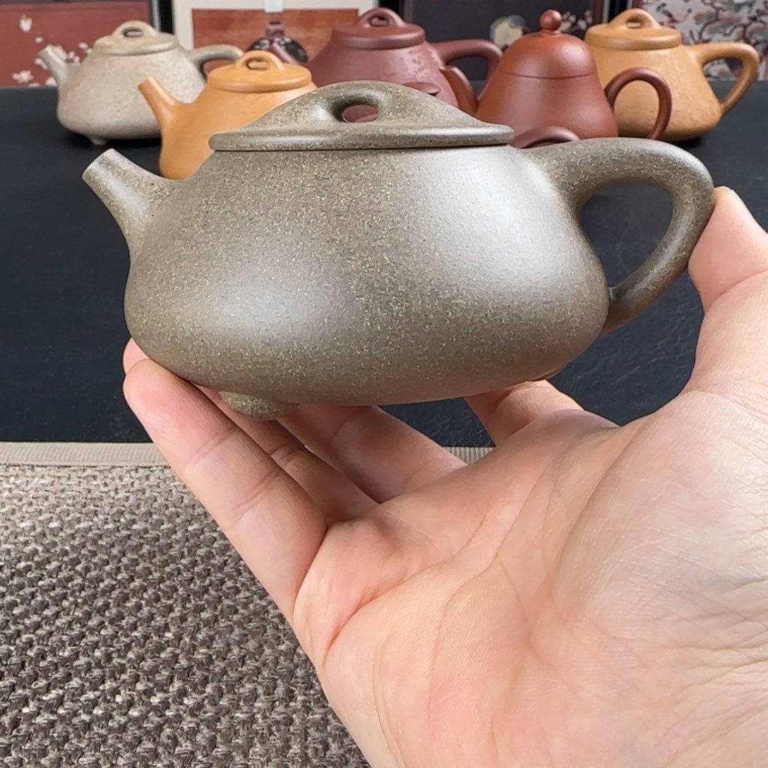 紫砂茶壶景舟石瓢青段200ml