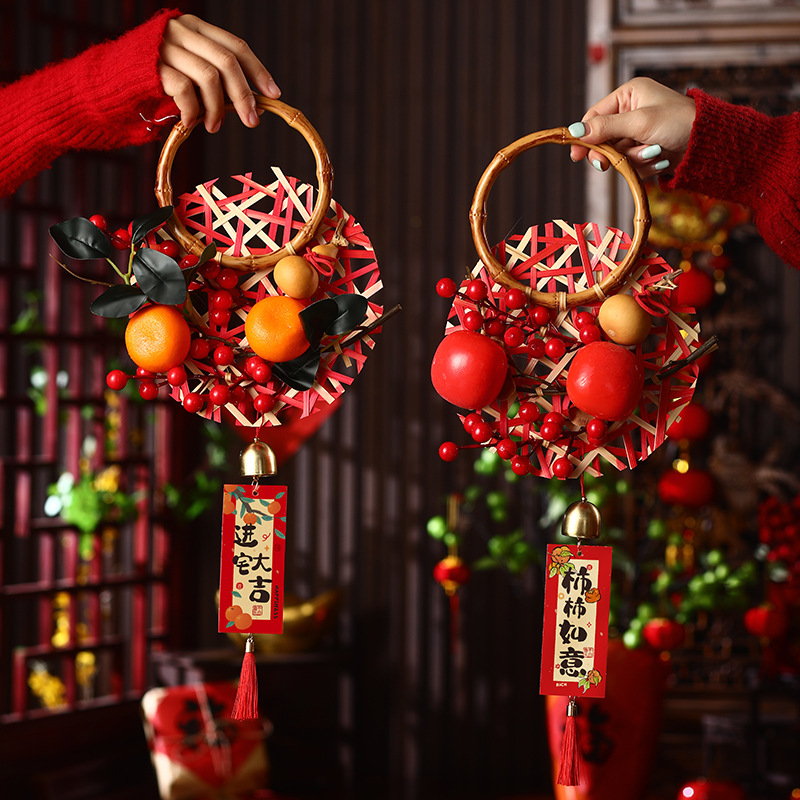 手机挂饰乔迁之喜新居装饰发财果挂件搬家入宅仪式布置喜庆门把手
