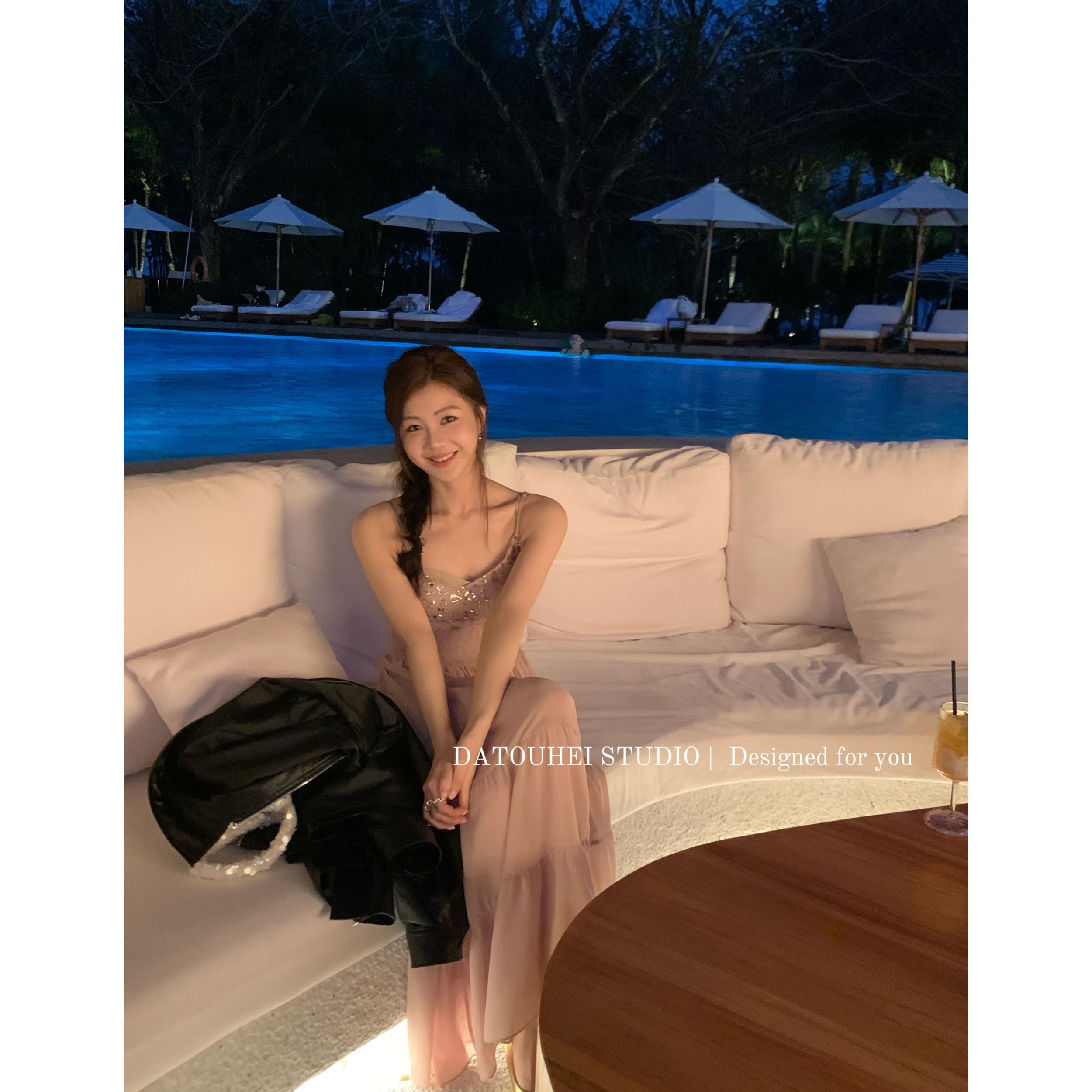 大头黑STUDIO【甜岛和星】2025女春时尚设计感连衣裙D225X02325