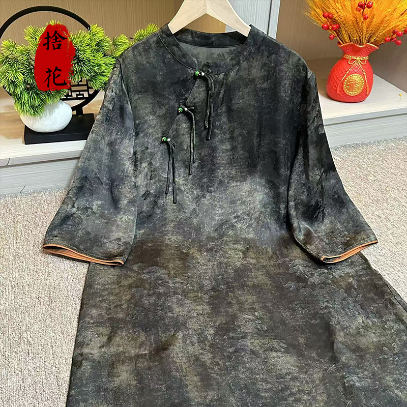 【妤睿】新中式中国风国潮女装连衣裙气质高级感优雅中长款68028