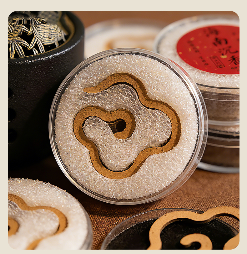 【祈熙御礼甄选】海南沉香香片 | 纯沉香粉压制祥云盘香