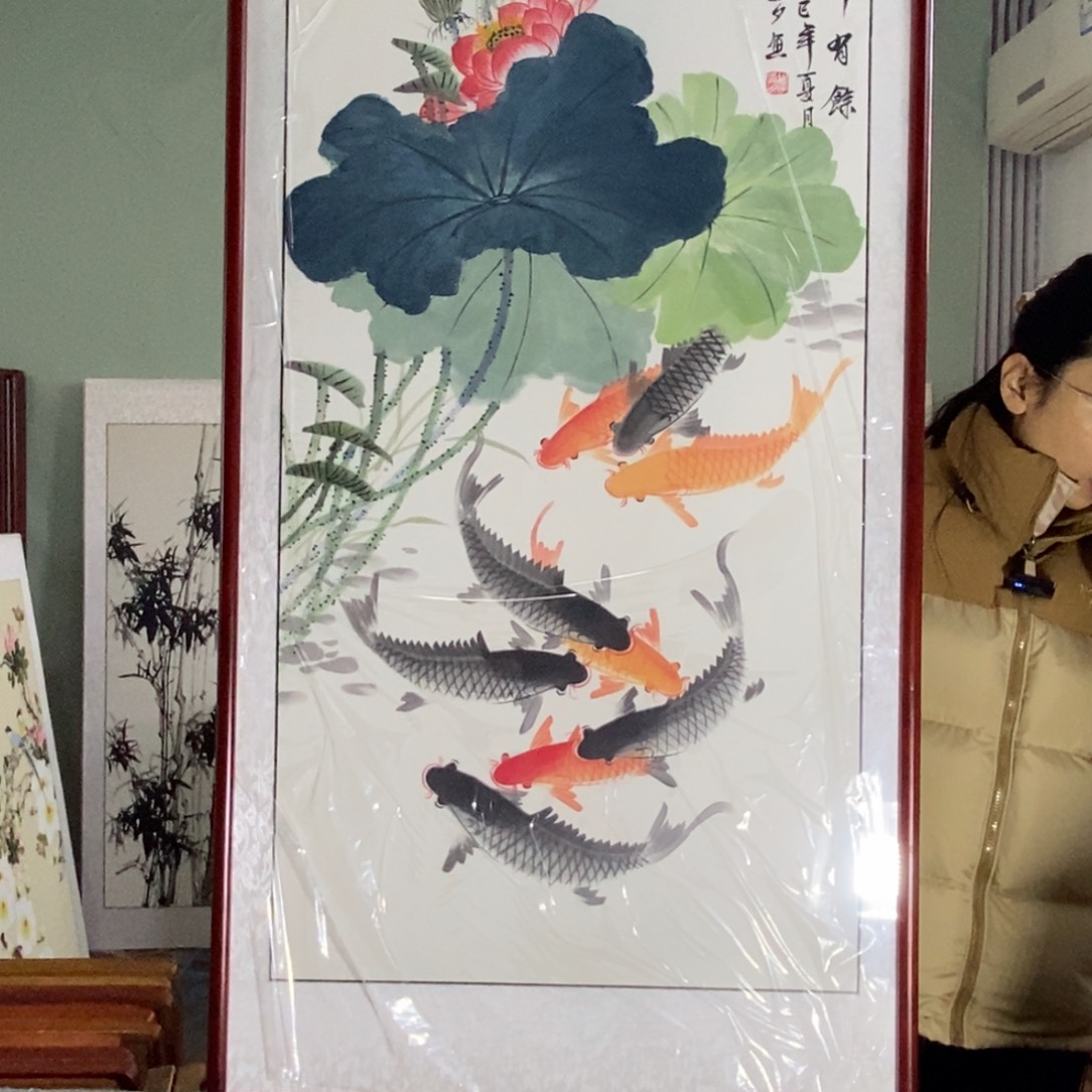 国画62✖️122手写手绘国画作品带框包邮