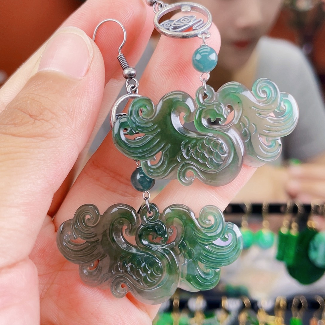 翡翠未镶嵌耳饰饰品