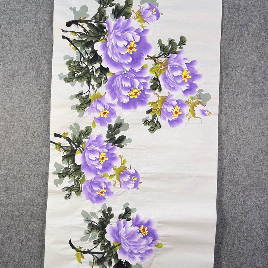 国画112 花鸟在树丛的顶端鸣叫叫声响