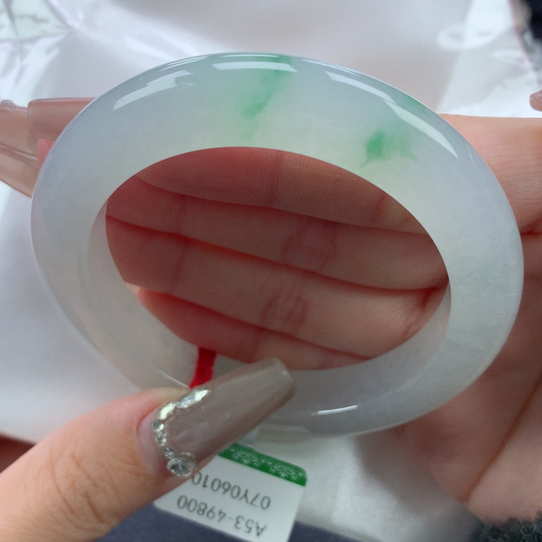 翡翠手镯未镶嵌53.7正圈