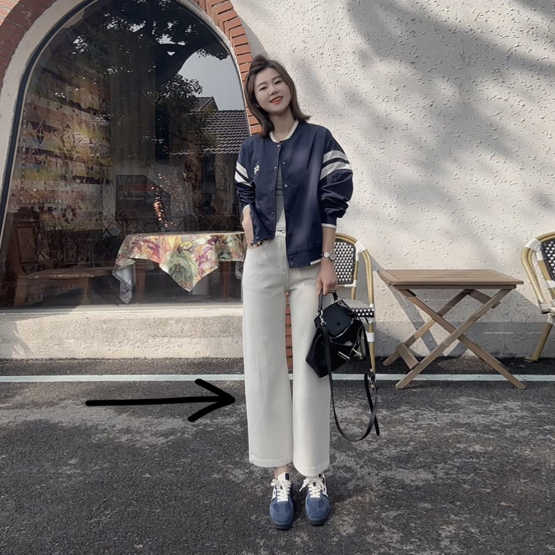 【米可家】360度万向弹双色水洗高弹力九分米色牛仔裤9018