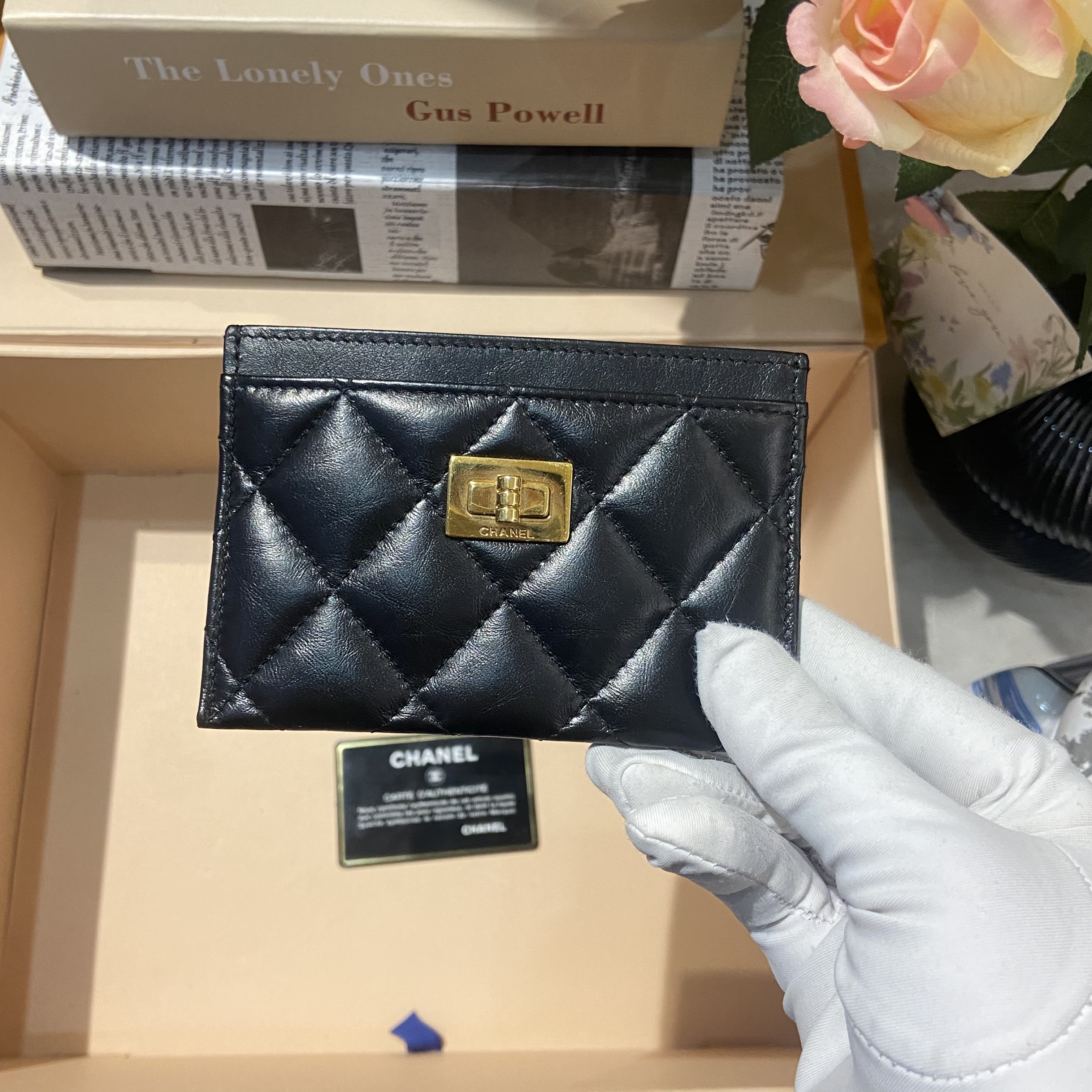 95新 Chanel/香奈儿 小羊皮卡包98新小香风0149