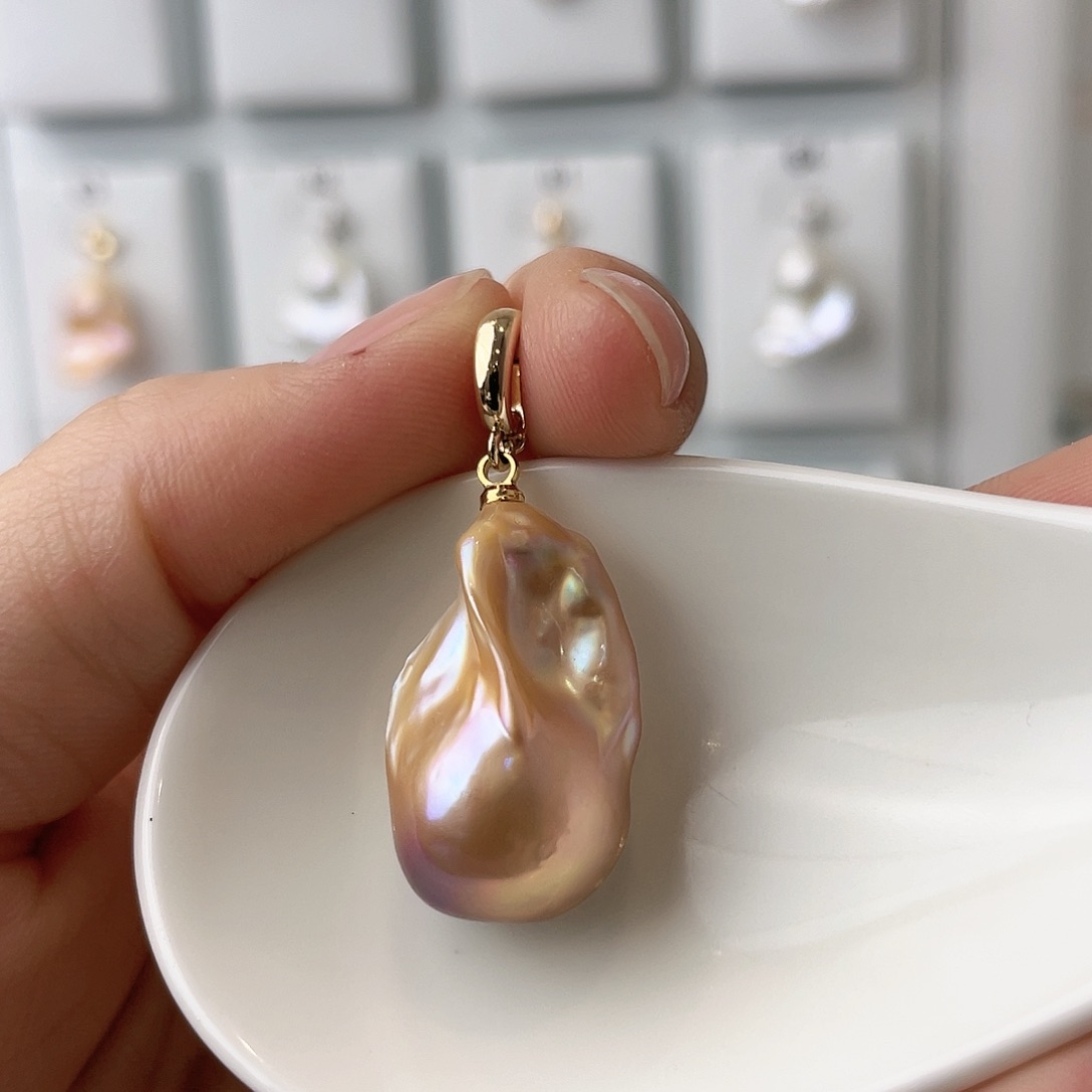 淡水珍珠天然珍珠巴洛克银S925镶嵌冯*话