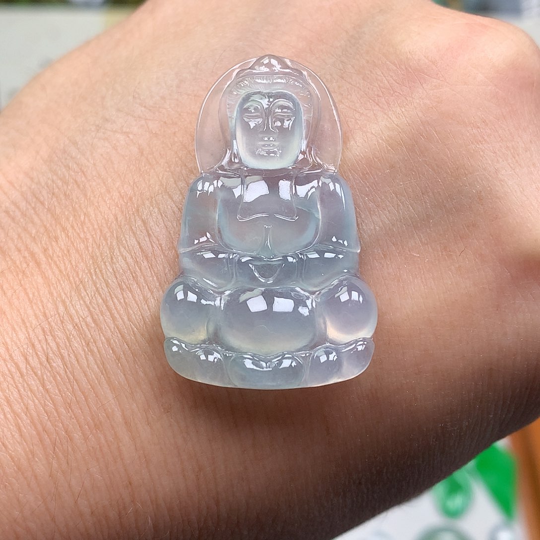 翡翠裸石缅甸天然A货翡翠冰种观音