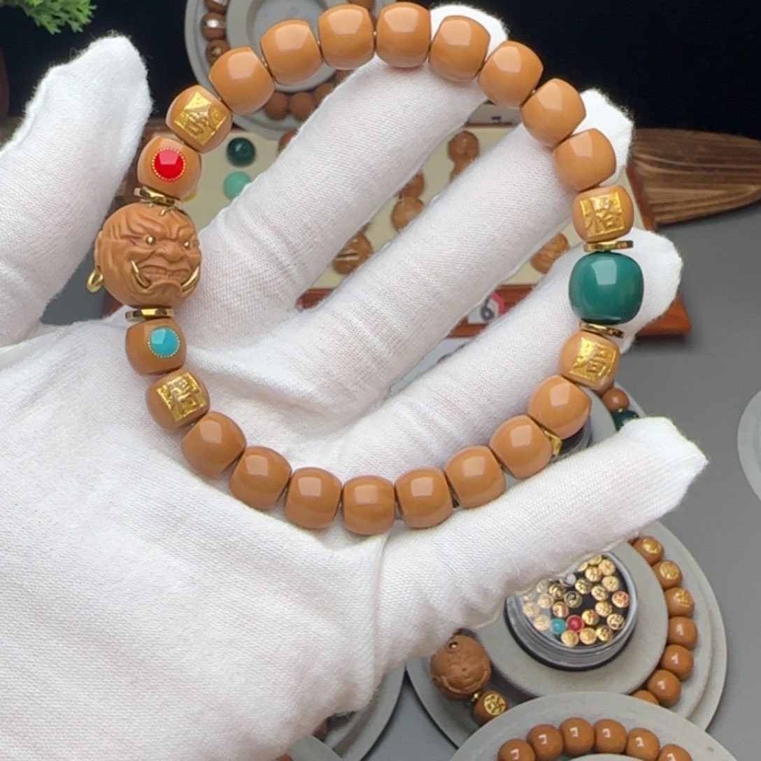 猴头核桃手串逝***华全品直切猴头手串私人订制