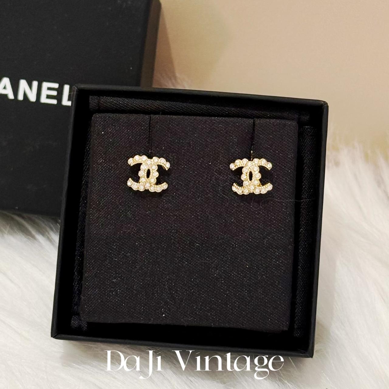 99新 Chanel/香奈儿 大吉中古/chanel香奈儿金色小双c花朵耳钉