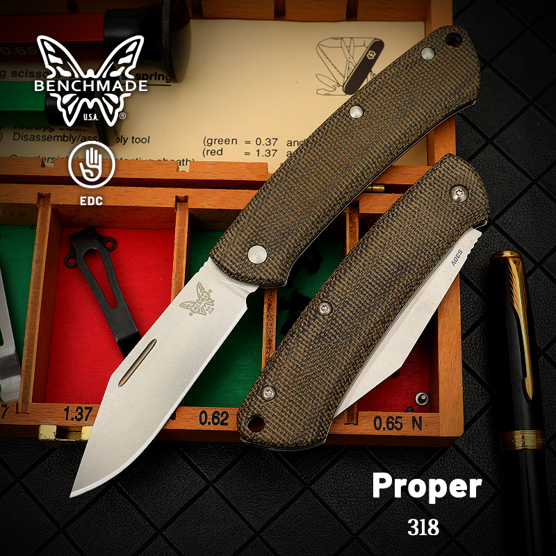 美国BENCHMADE蝴蝶原装进口折叠刀户外野营随身便捷生产装备318