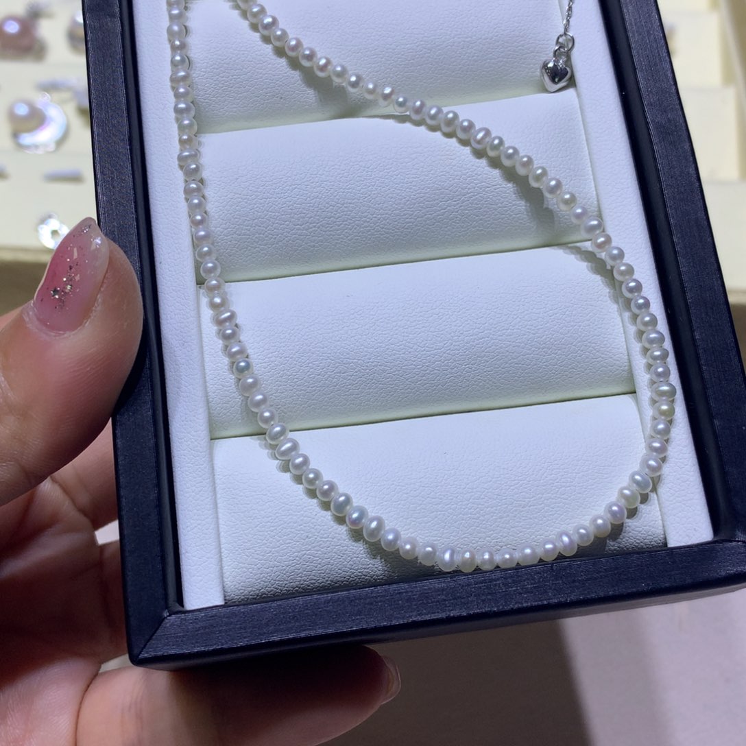 银S925镶嵌颈饰淡水珍珠