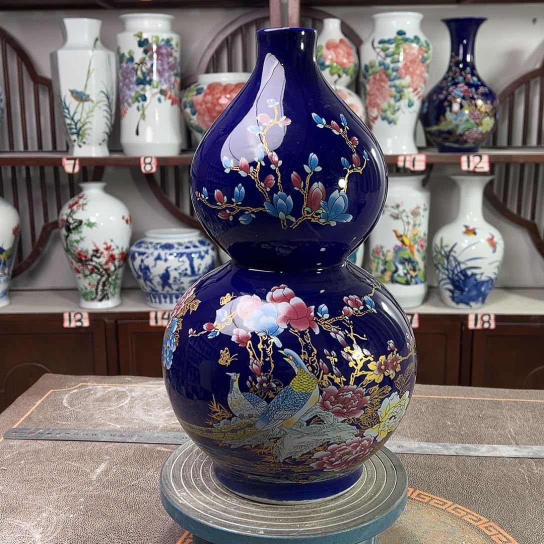 陶摆件景德镇陶瓷葫景泰蓝