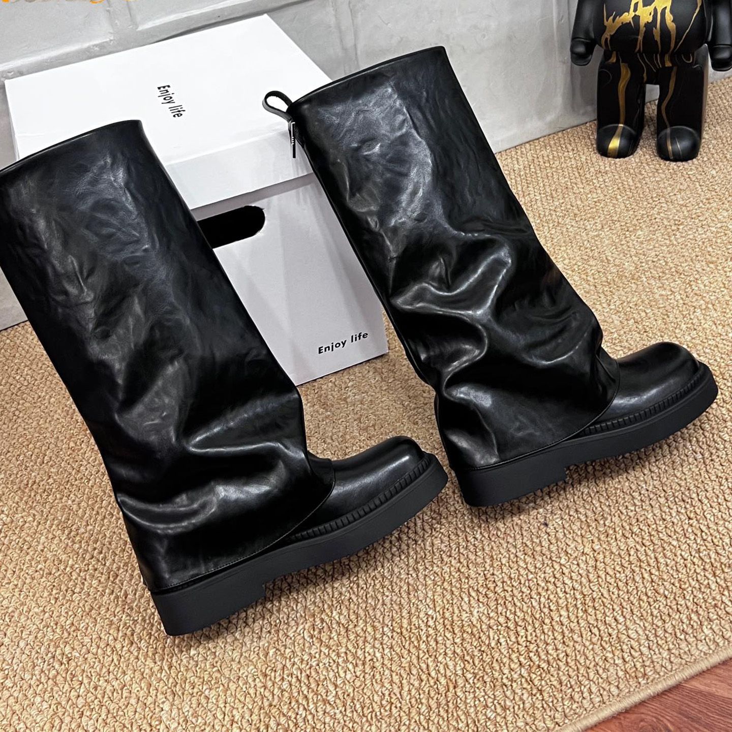 时装靴厚底复古女靴骑士长筒时尚瘦瘦靴长靴秋冬C9-69