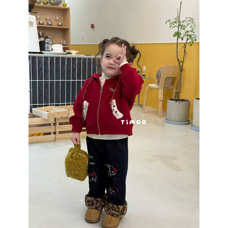 提茉·25冬~绣花豹纹牛仔裤509（童装汉服）