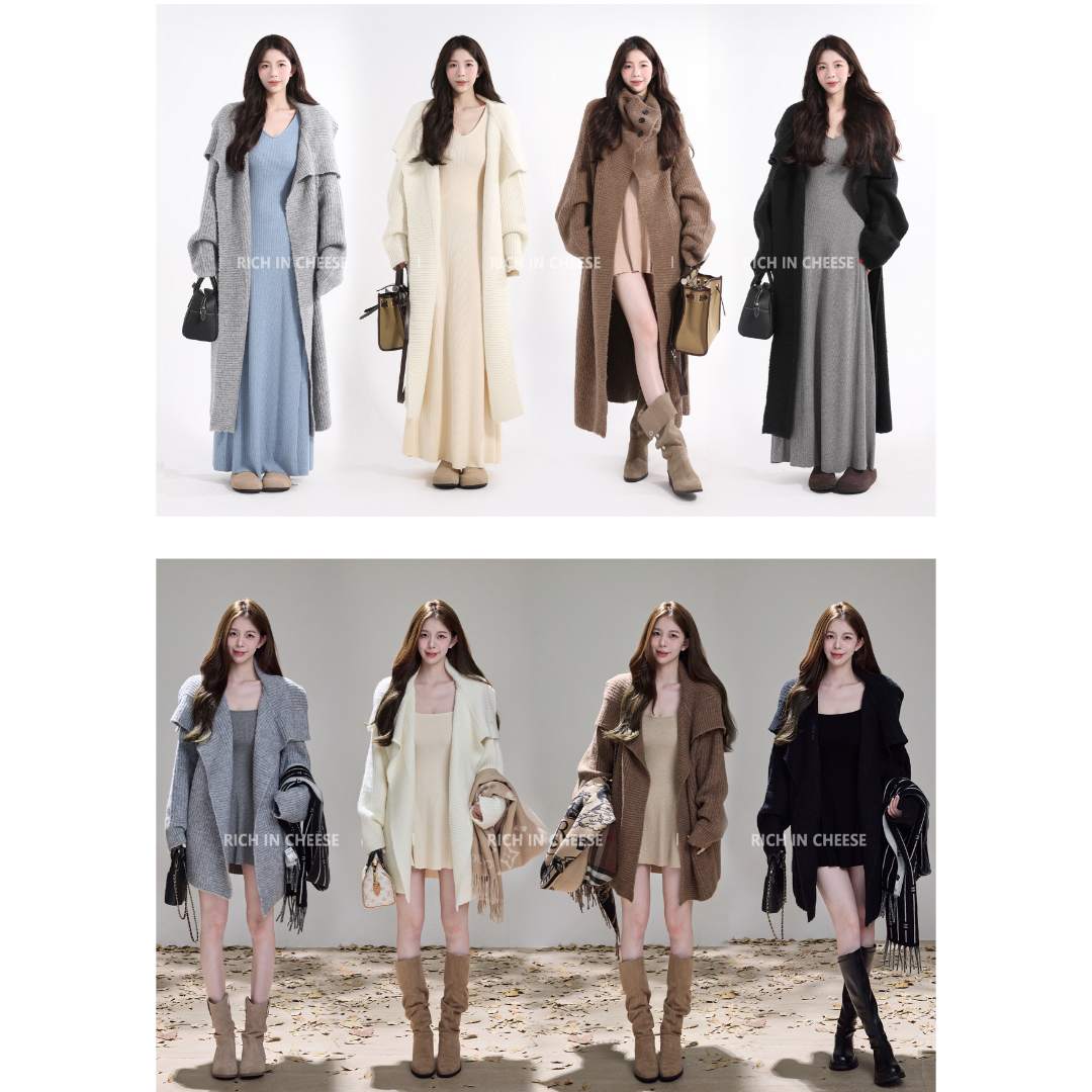 舒胡蕾 大被子【高定款】绵羊毛秋冬百搭休闲大翻领针织开衫外套