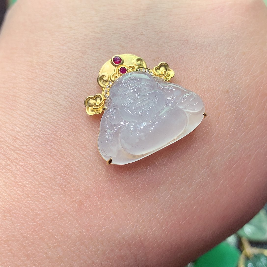 翡翠颈饰18K金镶嵌纯天然