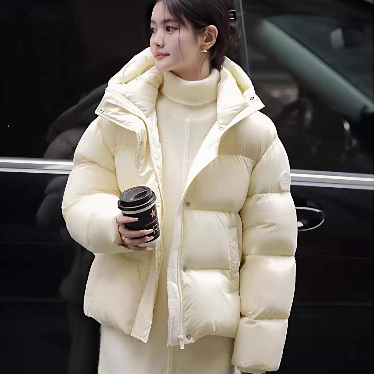 【雪山系泡芙】白鸭绒短款时尚加厚保暖高端羽绒服