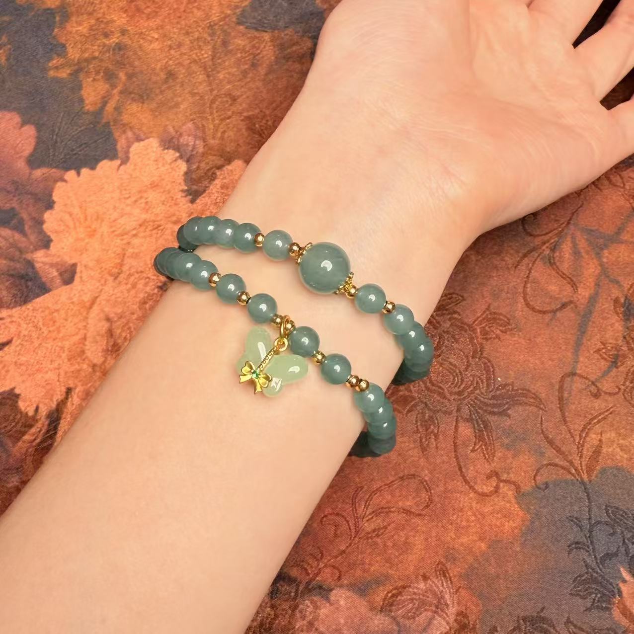 S1283-石英岩玉双圈手串