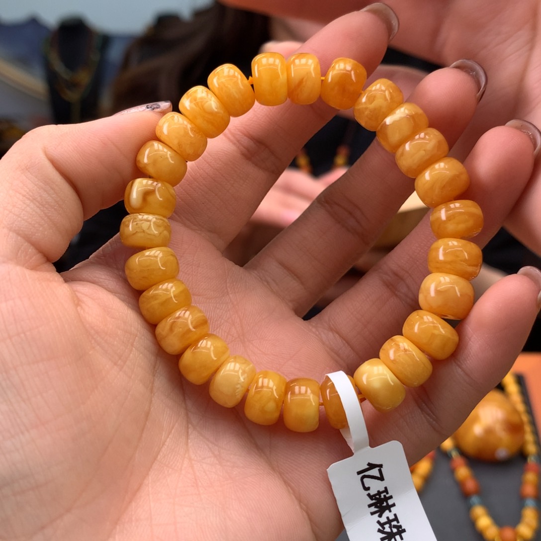 蜜蜡手串未镶嵌天然