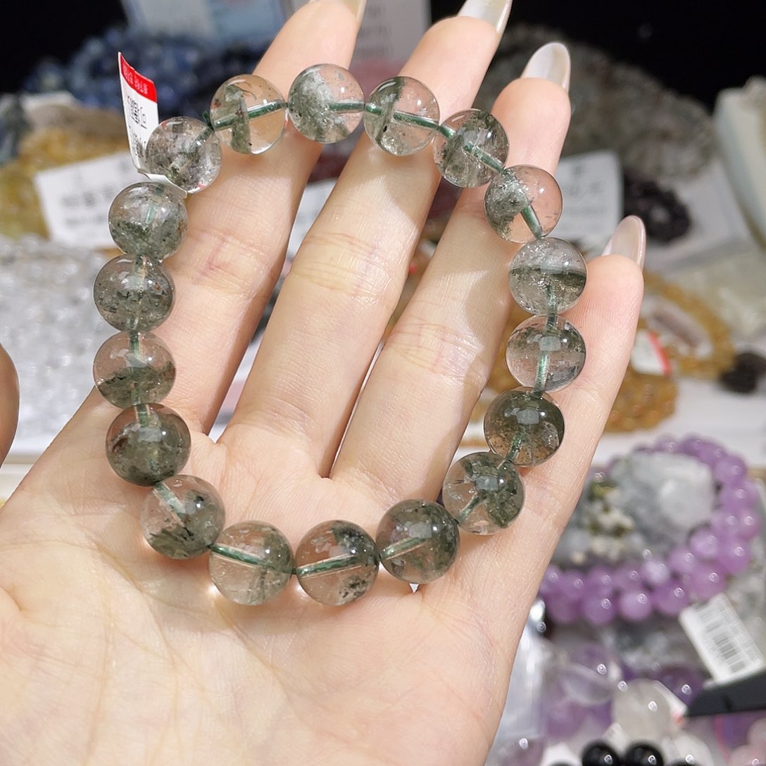 水晶手链未镶嵌绿幽灵11m满盆170+18走基地