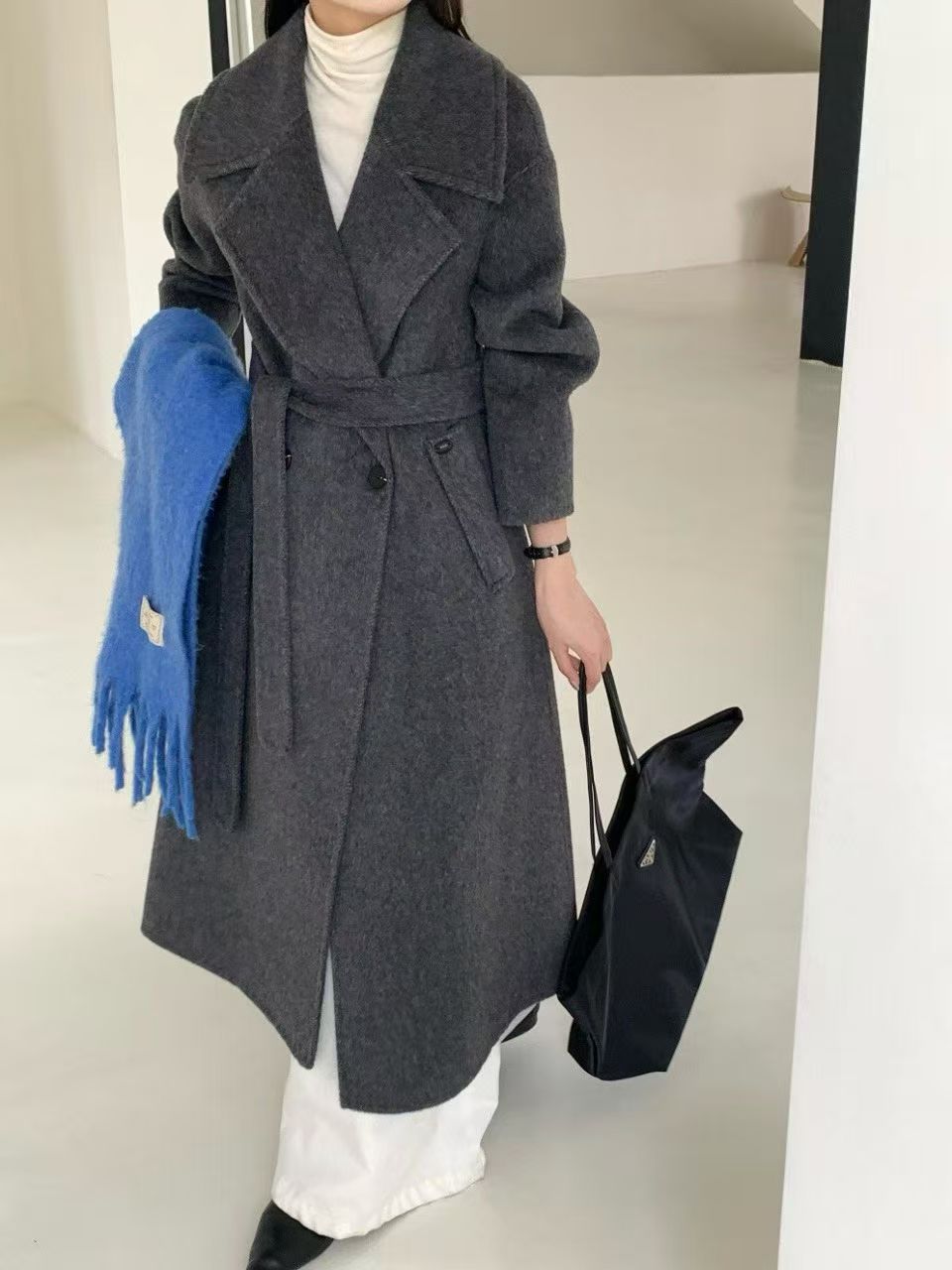 长款秋冬秋季毛呢宽松型女士气质毛呢外套宽松