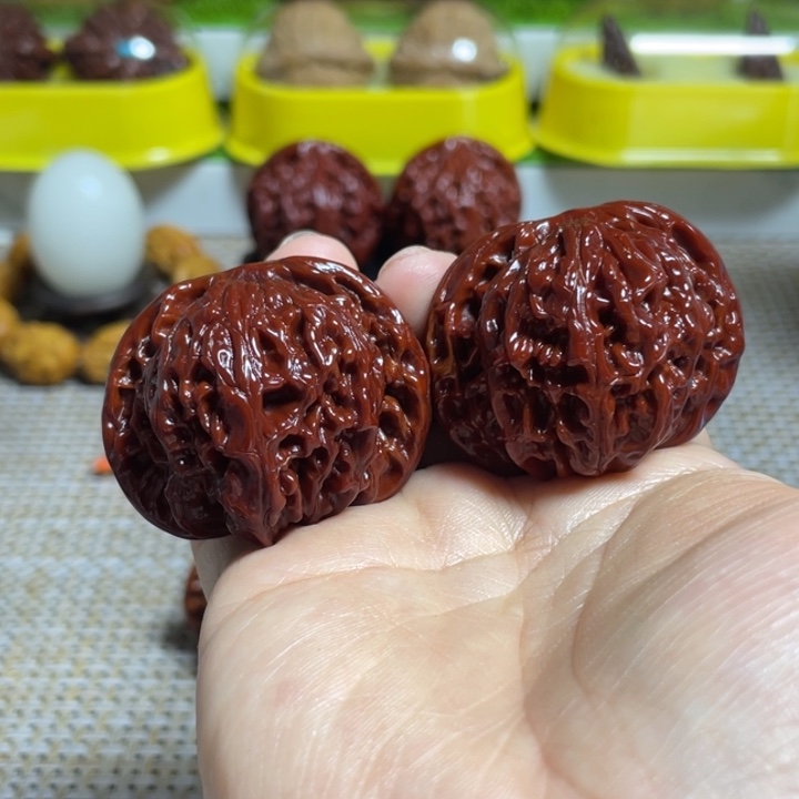 止***水文玩核桃把件磨盘