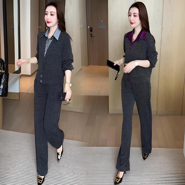 减龄显瘦长裤套装秋季新款衣服秋装套装女2025新款爆款洋气