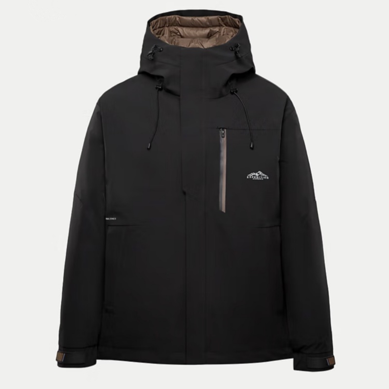 HY880剪标三防面料可脱卸90鹅绒内胆连帽简约百搭舒适抗寒羽绒服