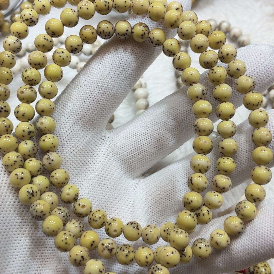 茶***间星月菩提手串瓷白7圆