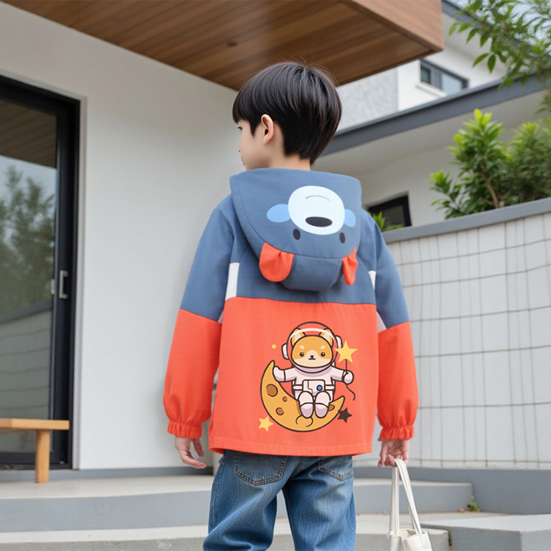 男童连帽可爱卡通外套春秋2025新款中小童小男孩秋装儿童上衣薄款