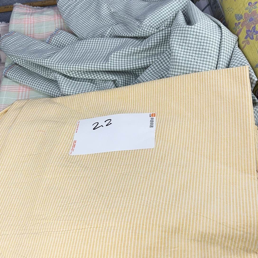 鹿毛黄色条纹水洗棉2.2