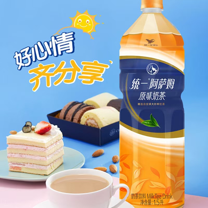 统一阿萨姆经典原味奶茶1.5L/2瓶网红下午茶饮料精选大叶种红茶