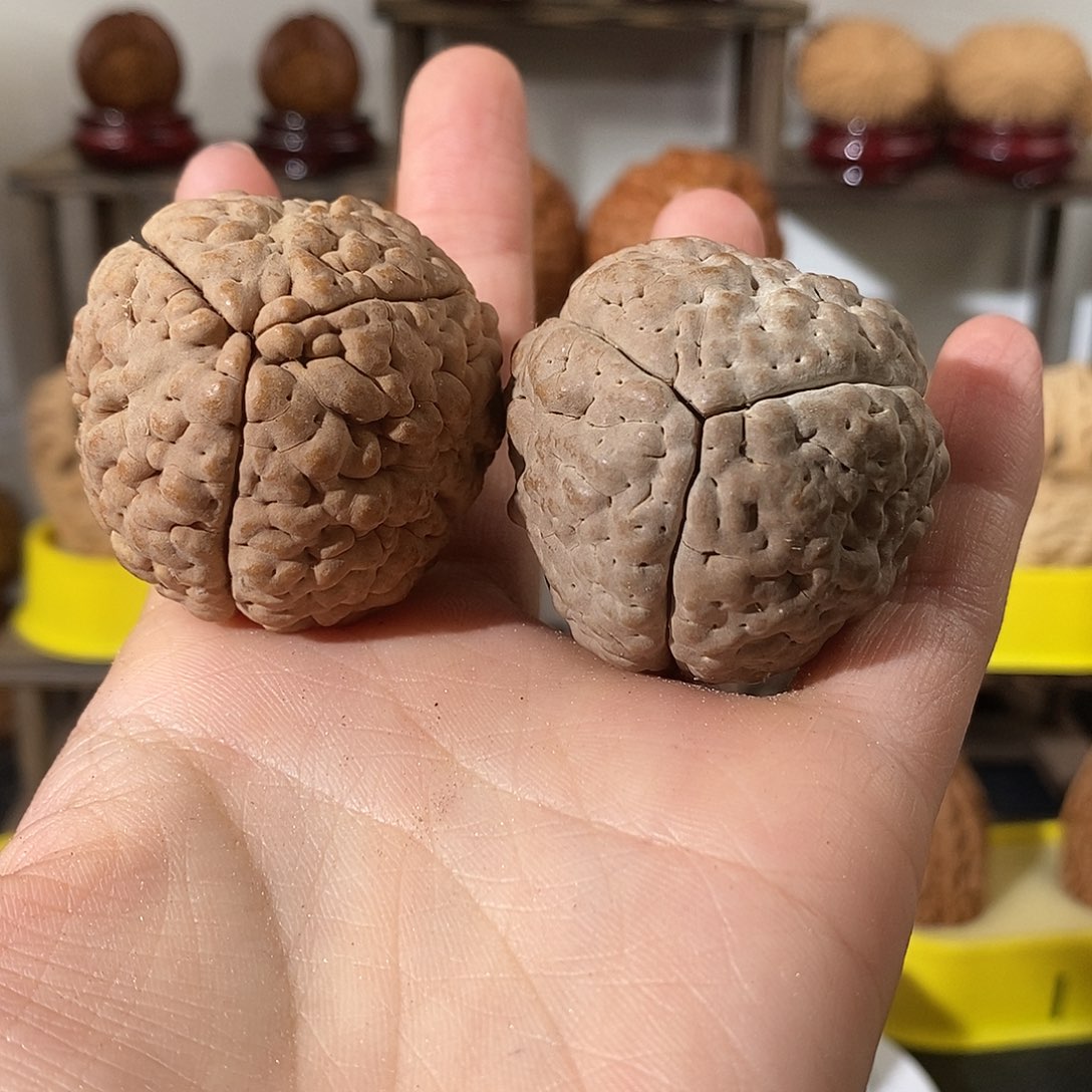 吊坠文玩核桃雨*?三瓣脑纹金刚练手不退不换不接受中差评