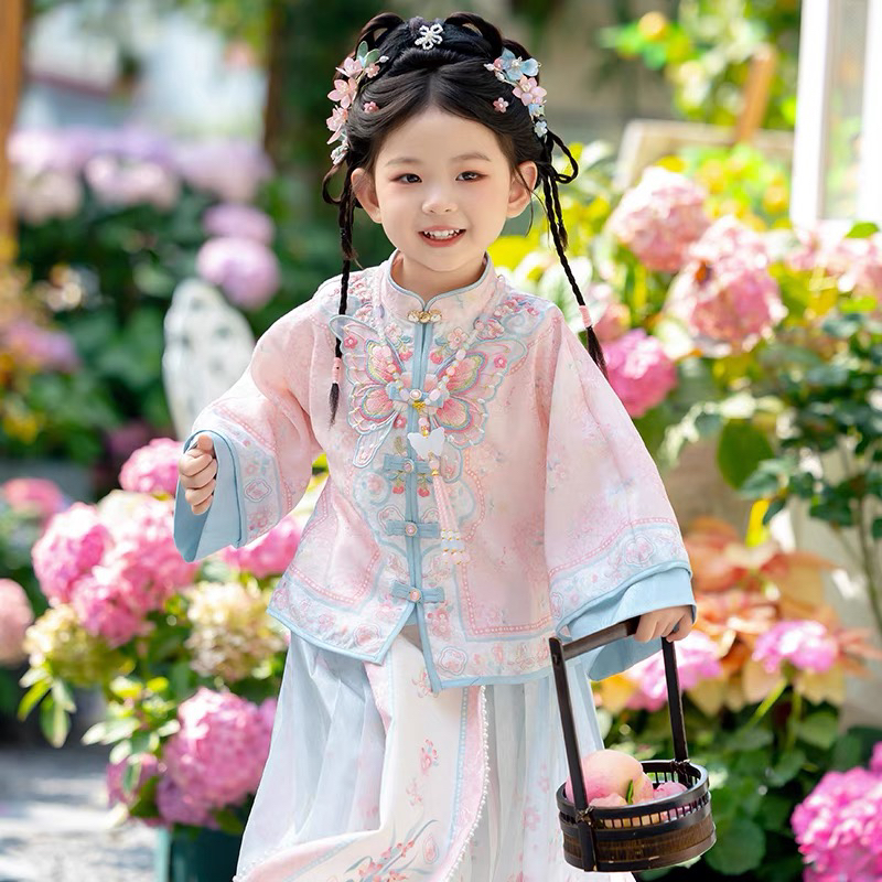 春季女童汉服2025新款春秋古风超仙古装女孩日常可穿儿童唐装中式