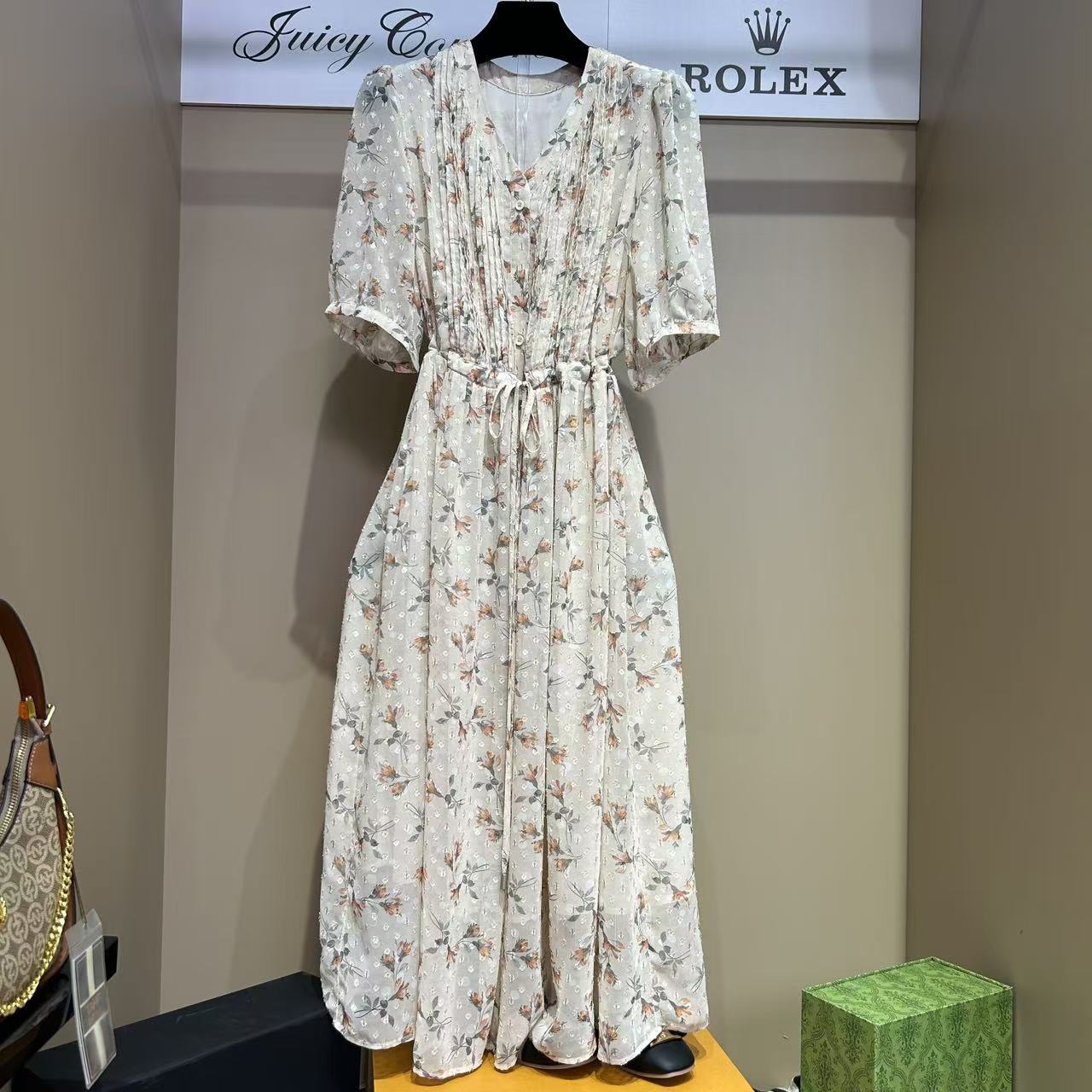 1064仙女裙高端领透气夏季妈妈装连衣裙