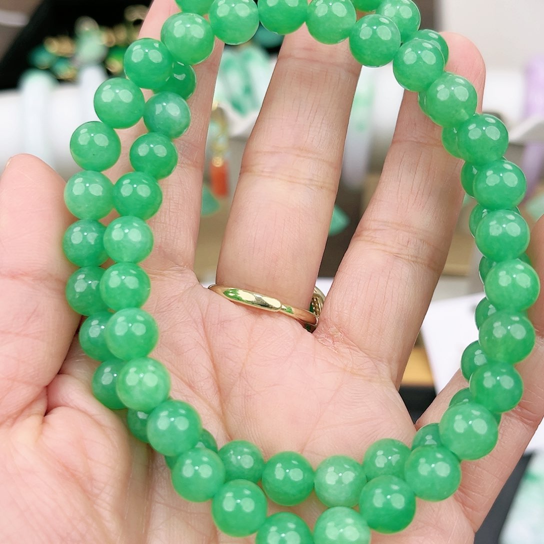 翡翠颈饰14K金镶嵌不